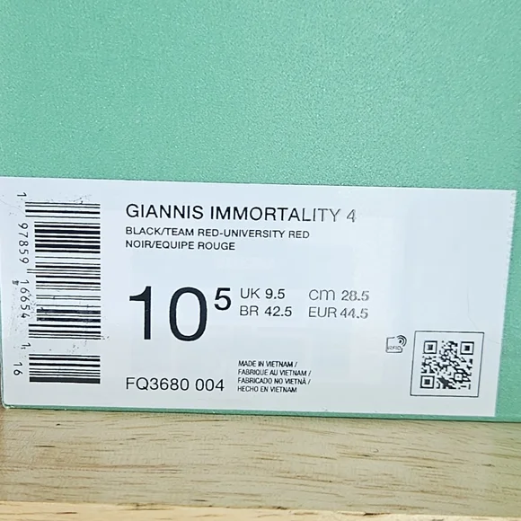 Nike Giannis Immortality 4/Men's Basketball Shoes/ black end red/FQ3680-004 - Picture 11 of 12